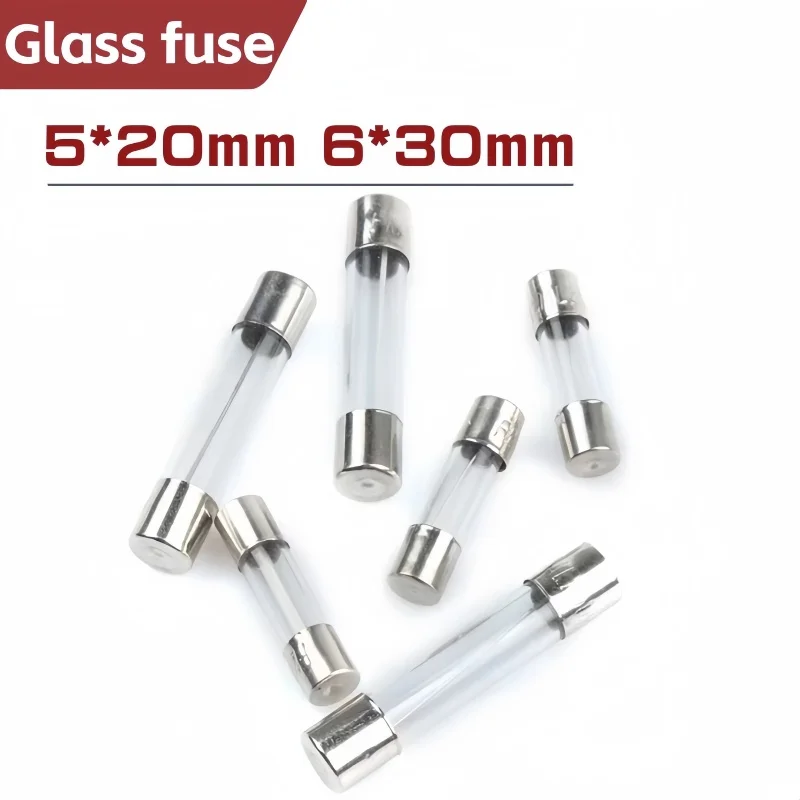 5*20 6*30 Glass Fuse Fast Fuse 250V 0.1A 0.2A 0.5A 1A 2A 3A 3.15A 4A 5A 6A 7A 8A 10A 12A 15A 20A 30A Quick Blow 5x20mm 6x30mm