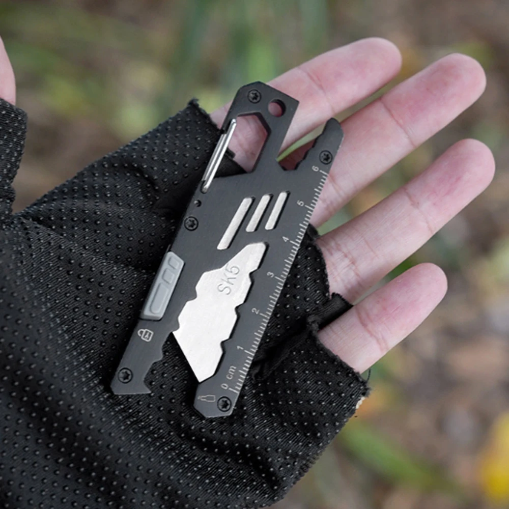 multifunctional EDC Outdoor Survival Utility Knife  Handle SK5 Blade Cutter Portable Multi Functional Tools 4 Blades Free