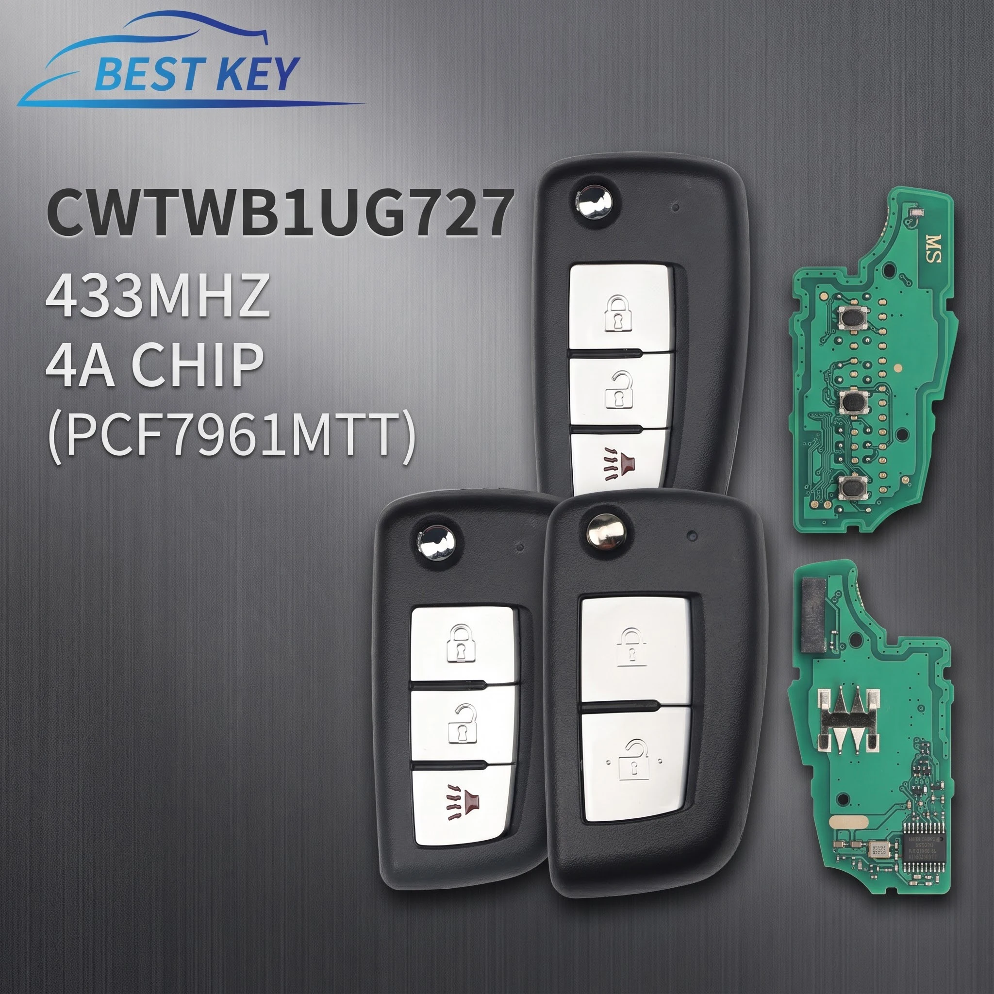 BEST KEY  CWTWB1G767 433MHz 4A PCF7961MTT Chip Flip Remote Key For Nissan Qashqai J11 Pulsar C13 Juke F15 X-Trail T32 MicraRogue