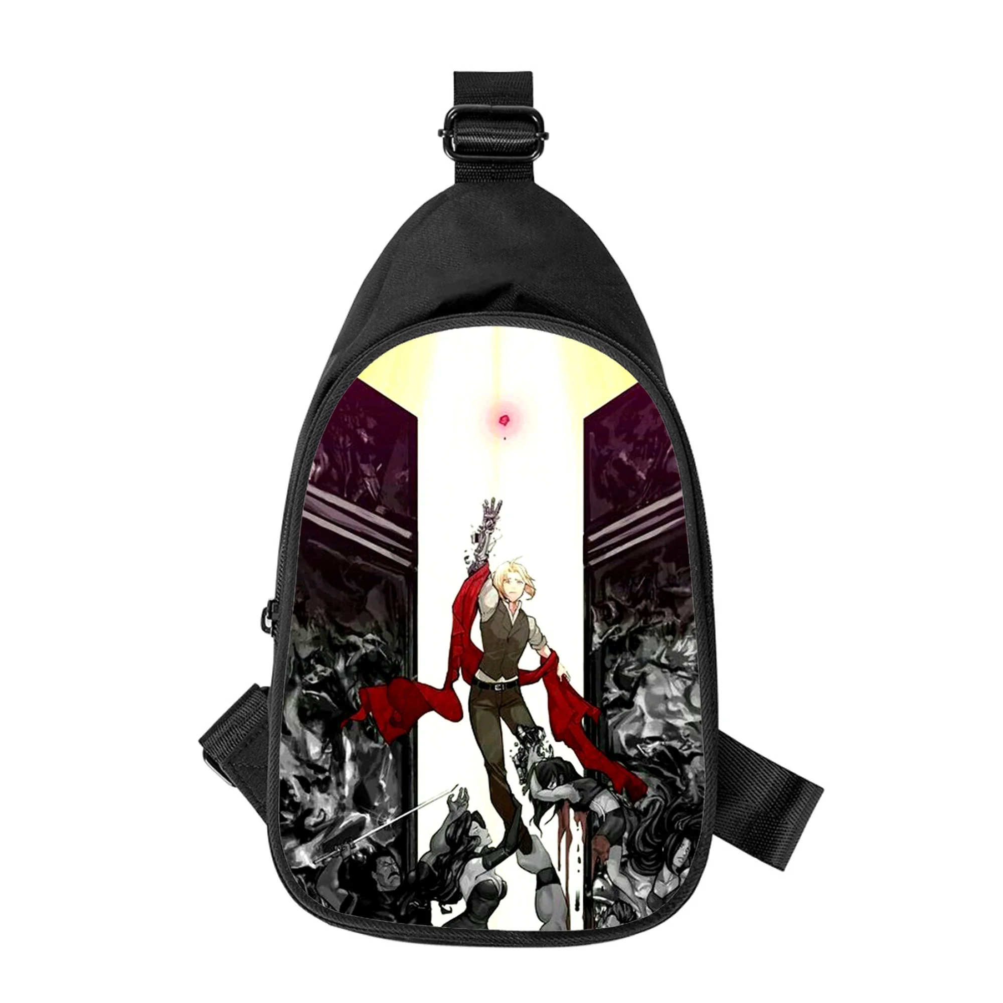 Anime Fullmetal Alchemist Print Cross Peito Bolsa para homens e mulheres, bolsa de ombro para marido, escola, pacote de cintura para homem, nova