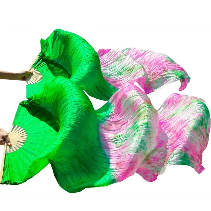 Belly Dance Fan Belly Dance Veil Handmade Dyed Silk Dance Fan 1 Pair 100% Real Silk/Imitation Silk High Quality Silk Fans Veils
