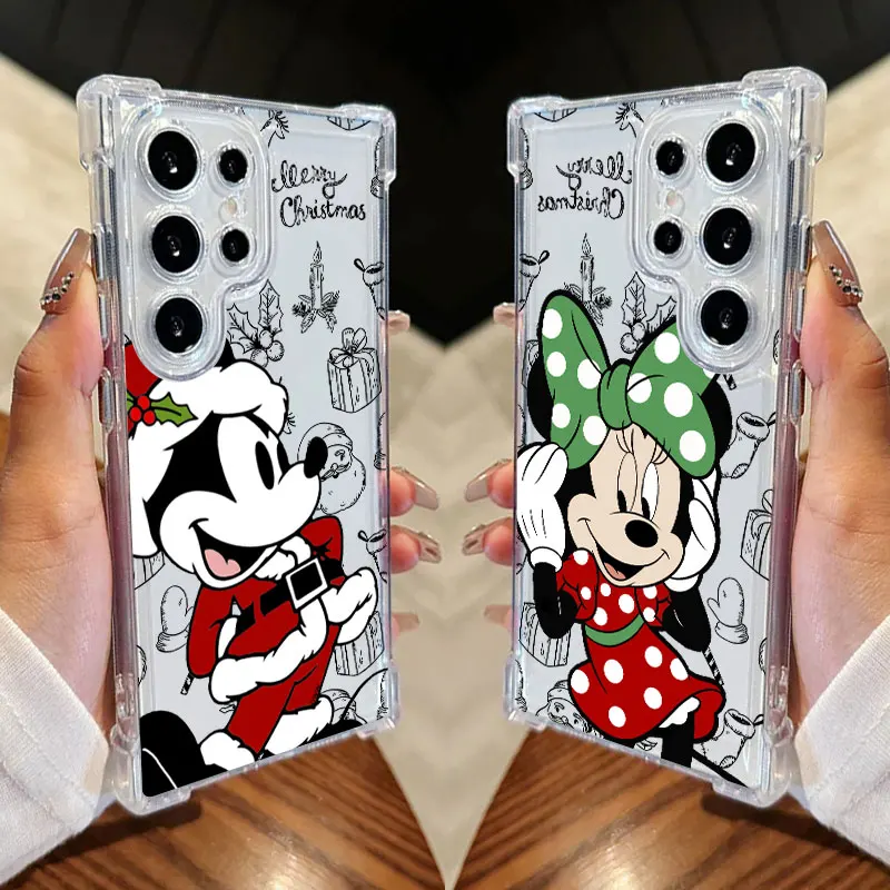 

Merry Christmas Disneys Phone Case For Samsung Galaxy S25 FE S24 S23 S22 S21 Ultra S20 Plus Note 20 S25FE Clear Shockproof Cover