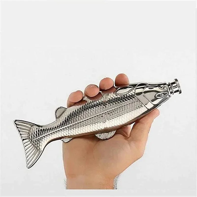 

Trout-Fish-Shape Hip Flask 5oz Alcohol Bottle with Funnel Mini PocketStainless Steel Party Drinkware for Outdoor Travel