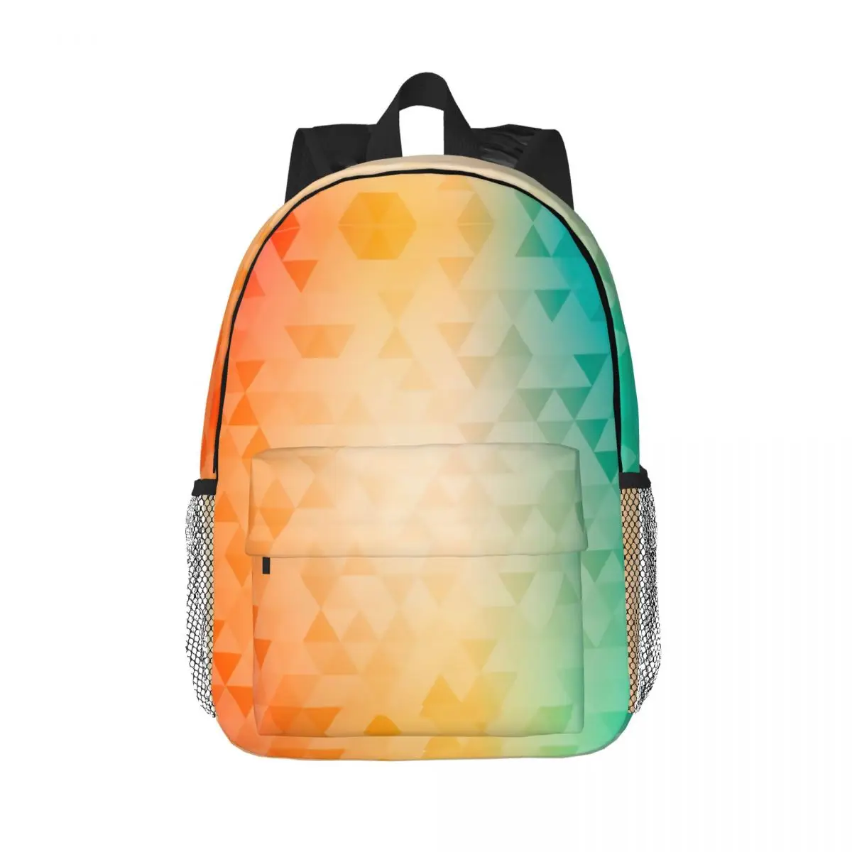 Colourful Triangles Polygon Backpacks for Men Women Water Resistant College School Abstract Cubist Art Bag Printing Bookbag