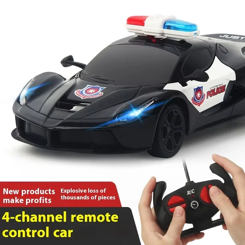 1/24 Remote Control Car Charging Four-Way Lighting Wireless Drift Police Car Electric Car Simulation Remote Control Model  Gifts