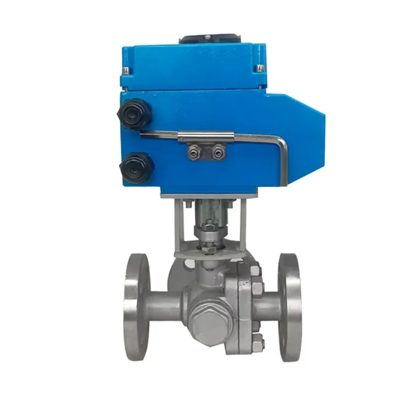 Electric Three Way Ball Valve SS304 316 Flanged High Pressure Flow Control Operator Industrial Automation JTAIV OEM Quality