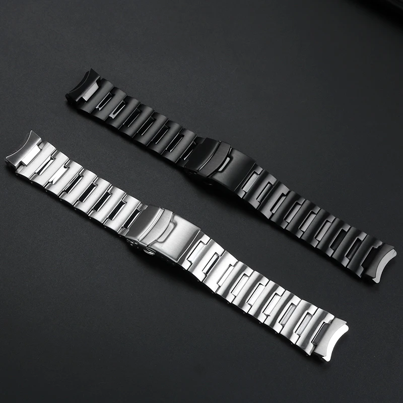 20mm Stainless Steel Watchband for Seiko PROSPEX Series small monsters SRPH75K1/SRPD25K1 Men‘s Bracelet Silver Black Accessories