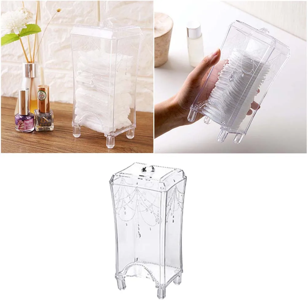 

Transparent Cotton Pad Storage Box Plastic Container Organizer Tidy Bedroom Bathroom Clean Premium
