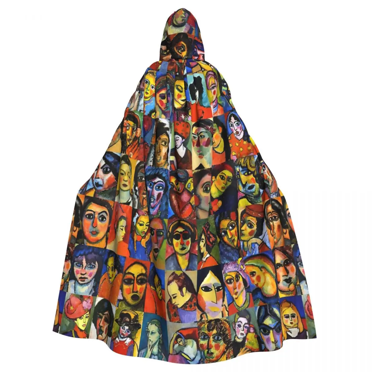 

Jawlensky Faces Hooded Cloak Halloween Party Cosplay Woman Men Adult Long Witchcraft Robe Hood