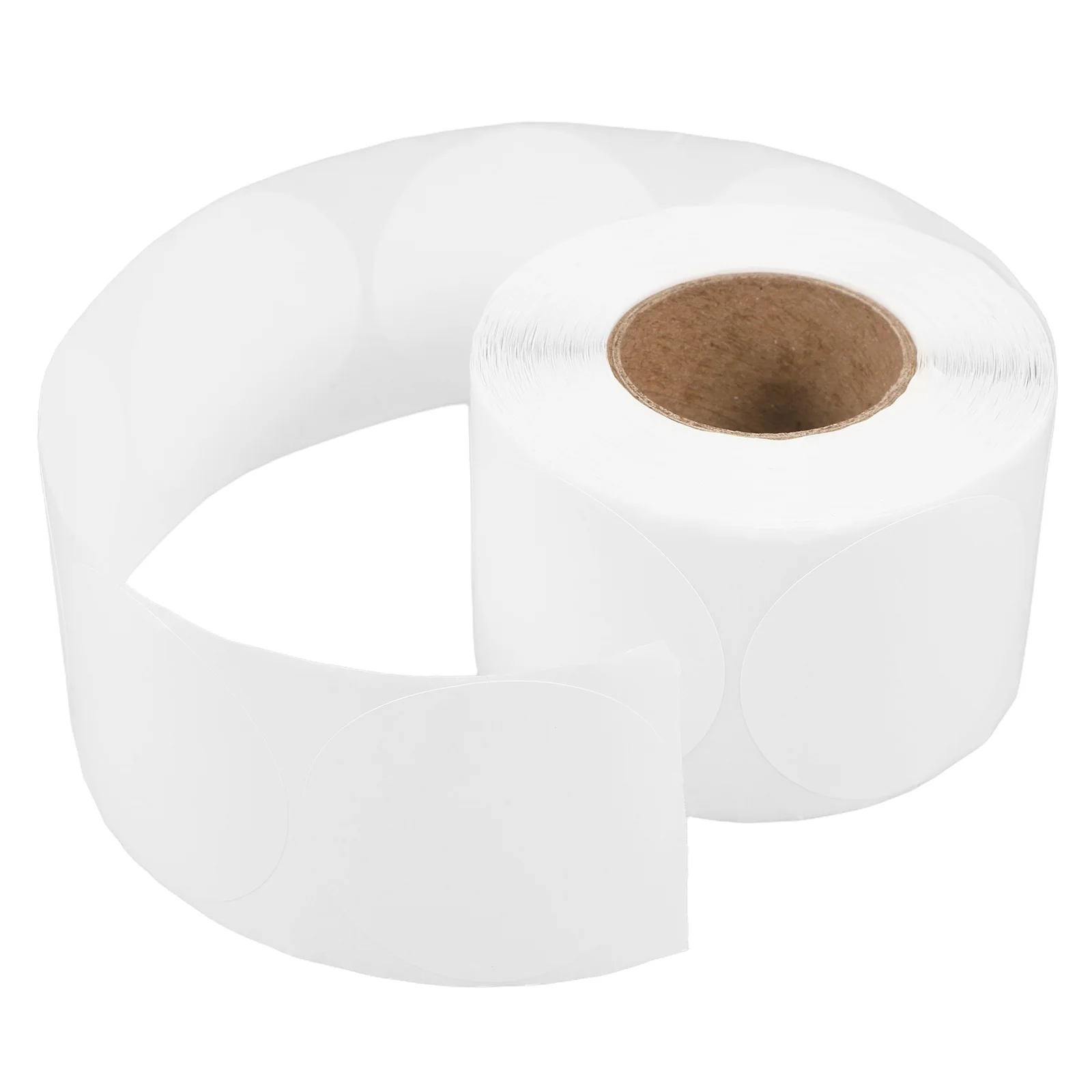 1 Rolle rundes Thermo-Etikettenpapier, bedruckbare leere Etikettenaufkleber für Thermodrucker, selbstklebend, wasserfest, kratzfest