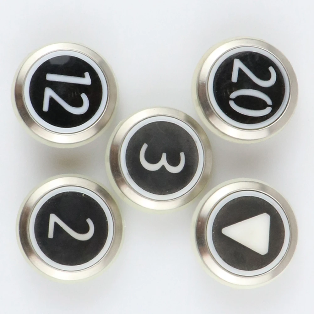 KONE Elevator Push Button Black Background Color Braille Bright Surface Stainless Steel KDS50 KDS300 1 Piece