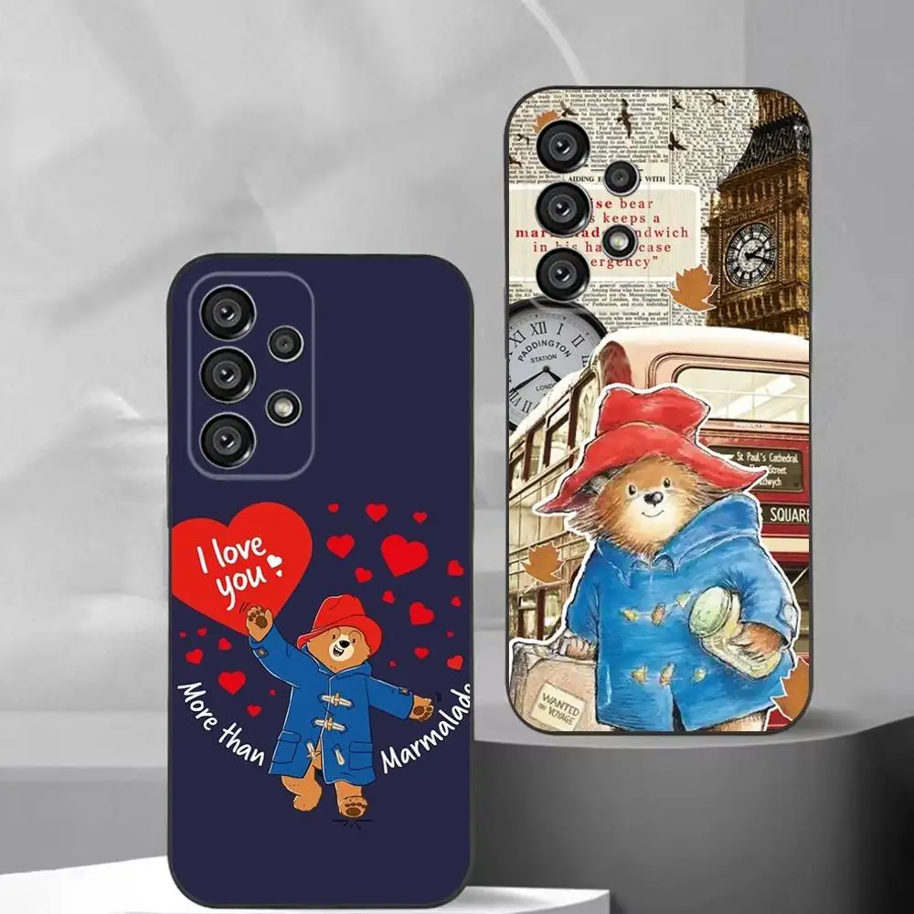

P-PaddingtonS Bear Cute Phone Case For Samsung S25,S24,S21,S22,S23,S30,Ultra,S20,Plus,Fe,Lite,Note,10,9,5G Black Cover