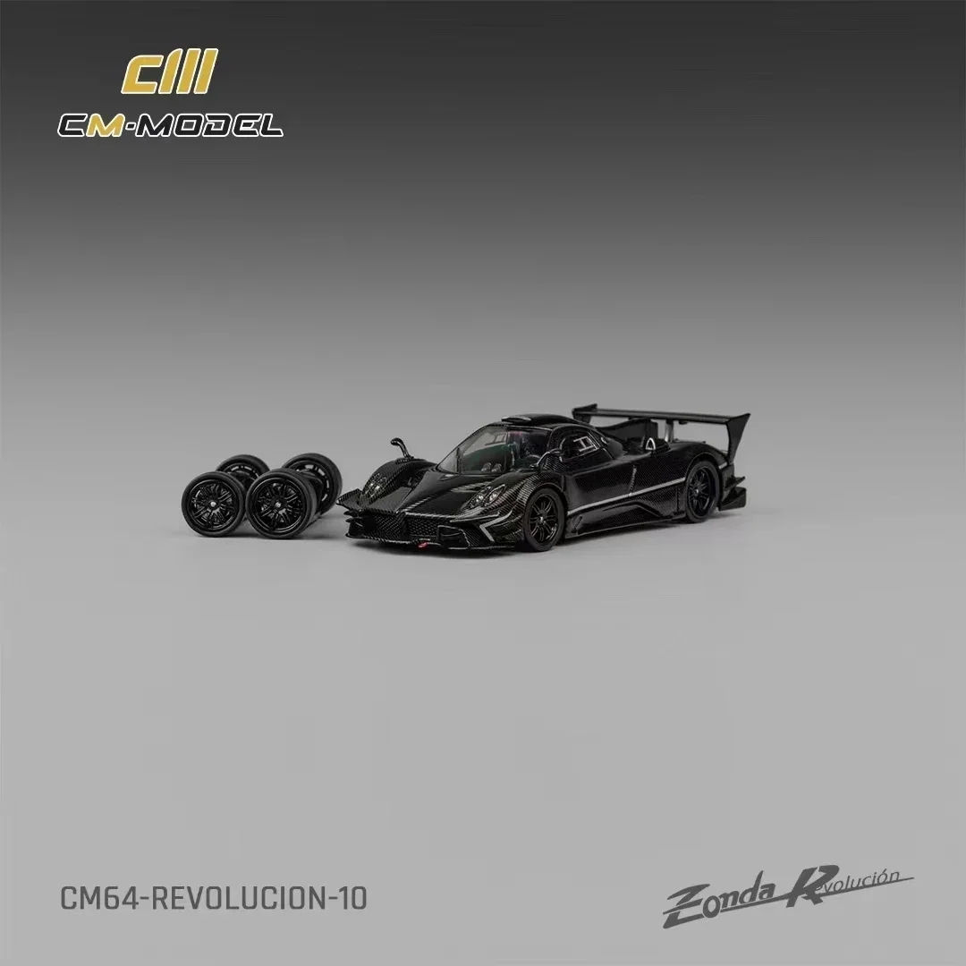 Preventa CM 1:64 Pagani Zonda R Evolucion versión de pista ruedas reemplazables de carbono completo Diecast Diorama modelo de coche Juguetes