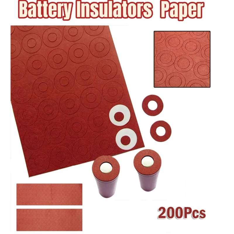 200pcs Battery Insulator Insulation Ring Adhesive Cardboard Paper For-18650 Battery Insulation Gasket Welding For Soldering Tool