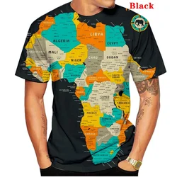 Mężczyźni moda marka koszulki z krótkim rękawem na co dzień mapa świata 3d T-shirt z nadrukiem śmieszne lato bluzki z krótkim rękawem nowatorski Tshirt