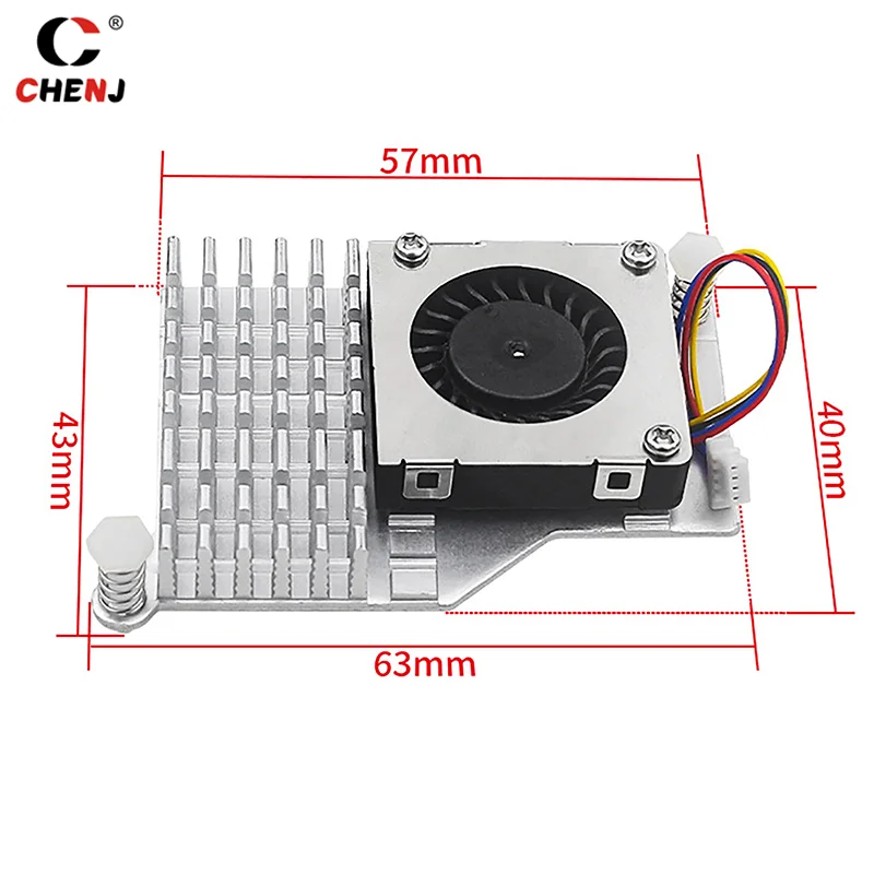 ШИМ-вентилятор с регулируемой скоростью, черный, серебристый, синий, Охлаждающий радиатор для Pi 5, активный охладитель, алюминиевая деталь