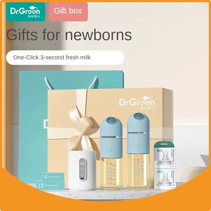 

Dr.Green 4S Термостатическая бутылочка для новорожденных PPSU 180 + 240 мл Подарочный набор Герметичная изоляция Быстрое наполнение молока Съемный/Моющийся