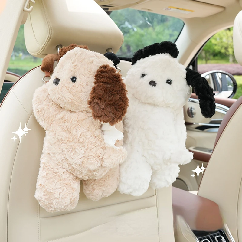 1pc Universal Car Tissue Hanger Doll Cute Creative Hanging Tissue Holder Plush Vehicle Tissue Case  Paper Box