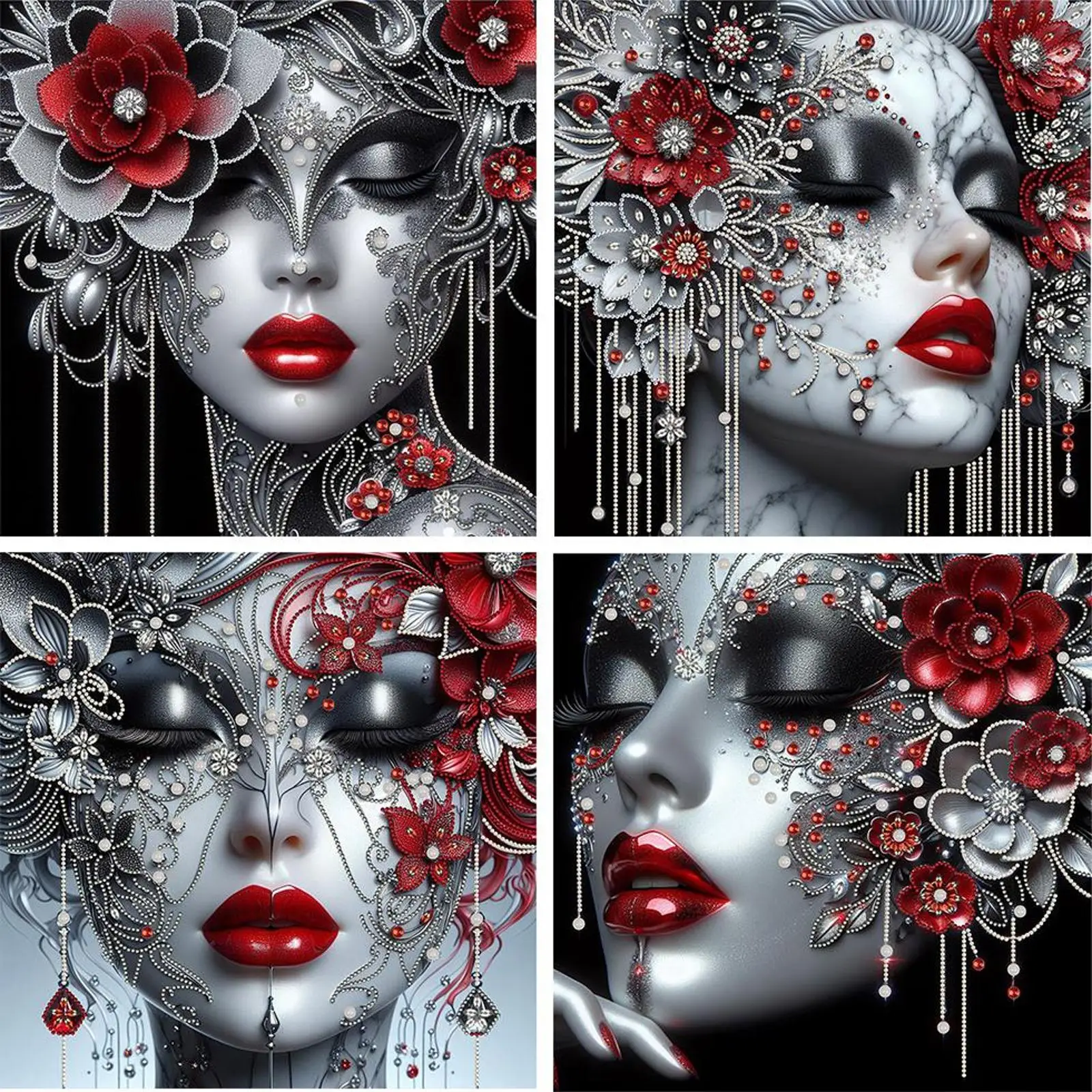 

4 шт. 40x40 см женский 5D DIY специальной формы кристалл частичный алмазный набор для рисования