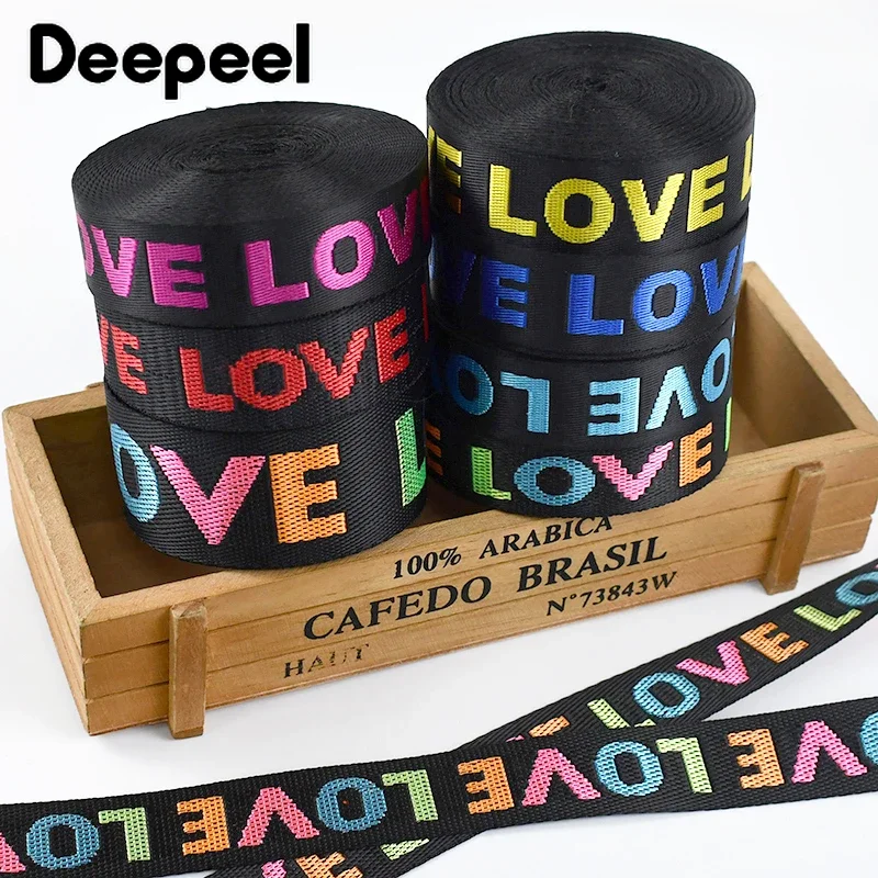 5Yards Deepeel 25/38mm Jacquard Nylon Webbing Tape Shouder Bag Backpack Strap Ribbon Shoes Lanyard Clothes Sewing Accessories