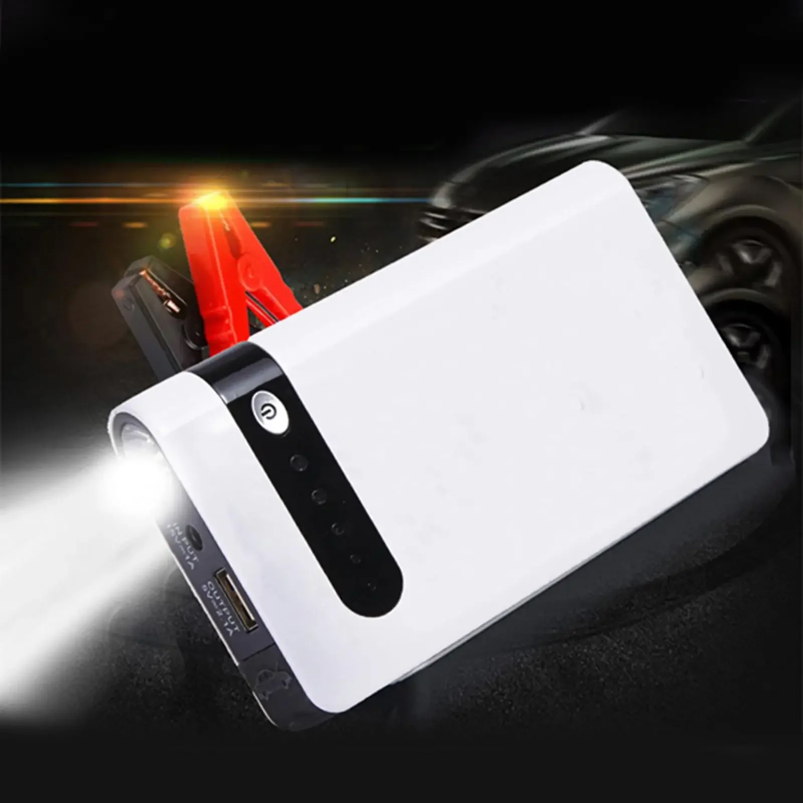 Car Jump Starter 12V Auto Battery Booster 8000mAh Emergency Start Power Flashlight Mobile Phone Laptop Charger Articles For Cars