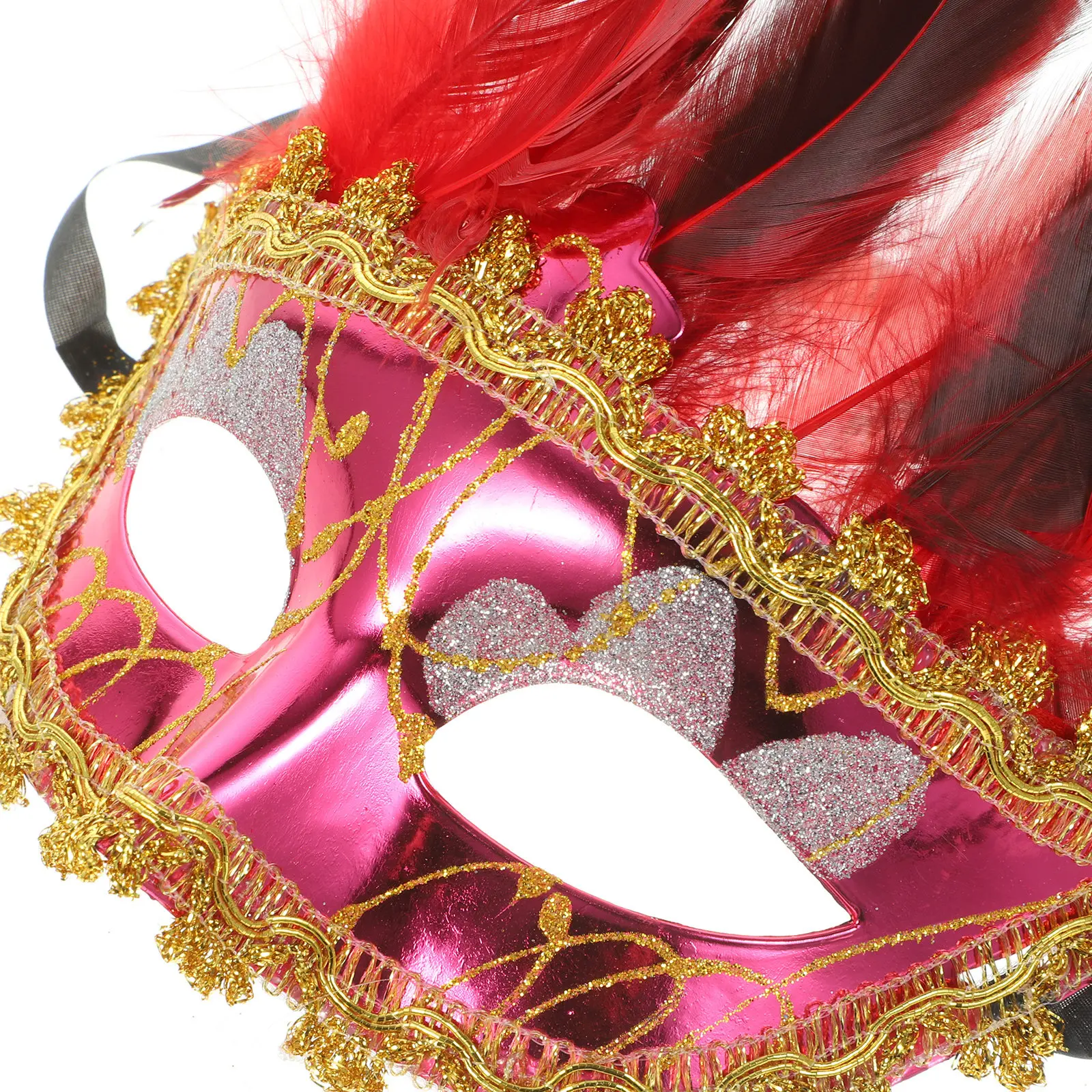 Chic Delicate Masquerade Mask for Women Realistic Styling Comfort Fit Reusable Plastic Party Mask for Costume Cosplay Night Club