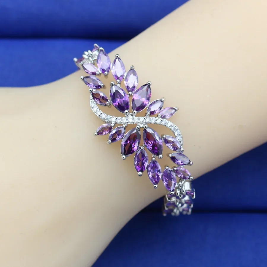 luxury More Color Stone Bracelet for Women Wedding Jewelry Birthday Gift