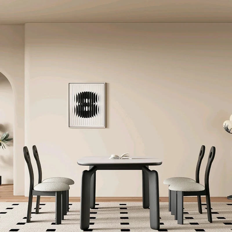 Rectangular solid wood dining table, modern and simple, creative and dull for household use.