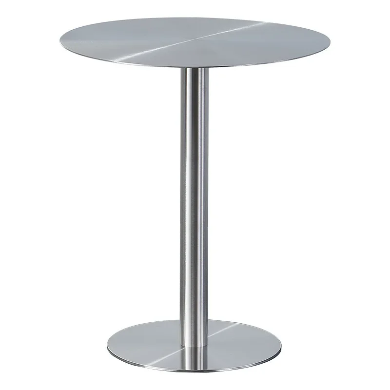 

Internet celebrity milk tea shop cafe table acrylic dining table and chairs stainless steel small round table
