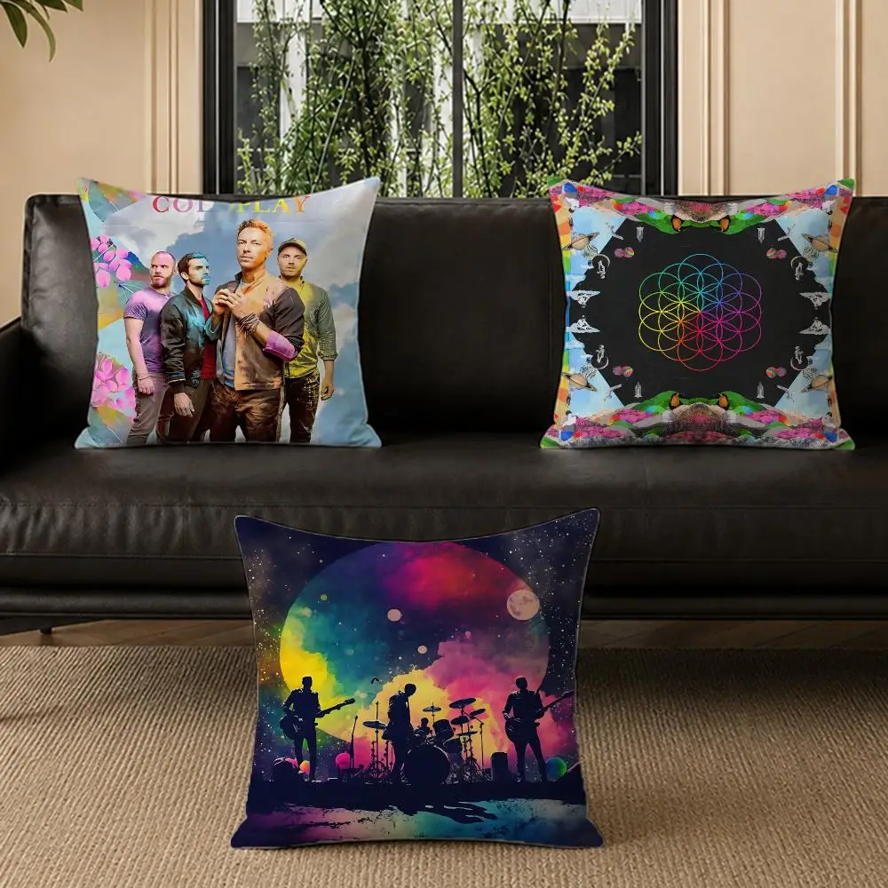 band Coldplay Cushion Cover Washable Soft Thick Cushion Cover Decorative Pillowcase for Sofa Living Room Home