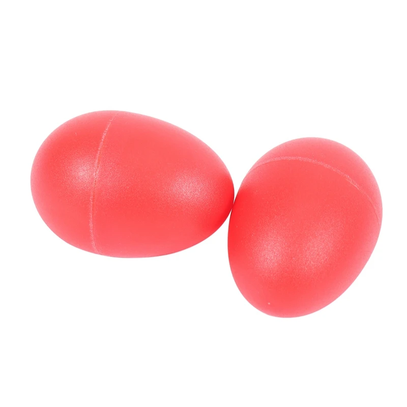 2 Pair Plastic Percussion Musical Egg Maracas Shakers Red