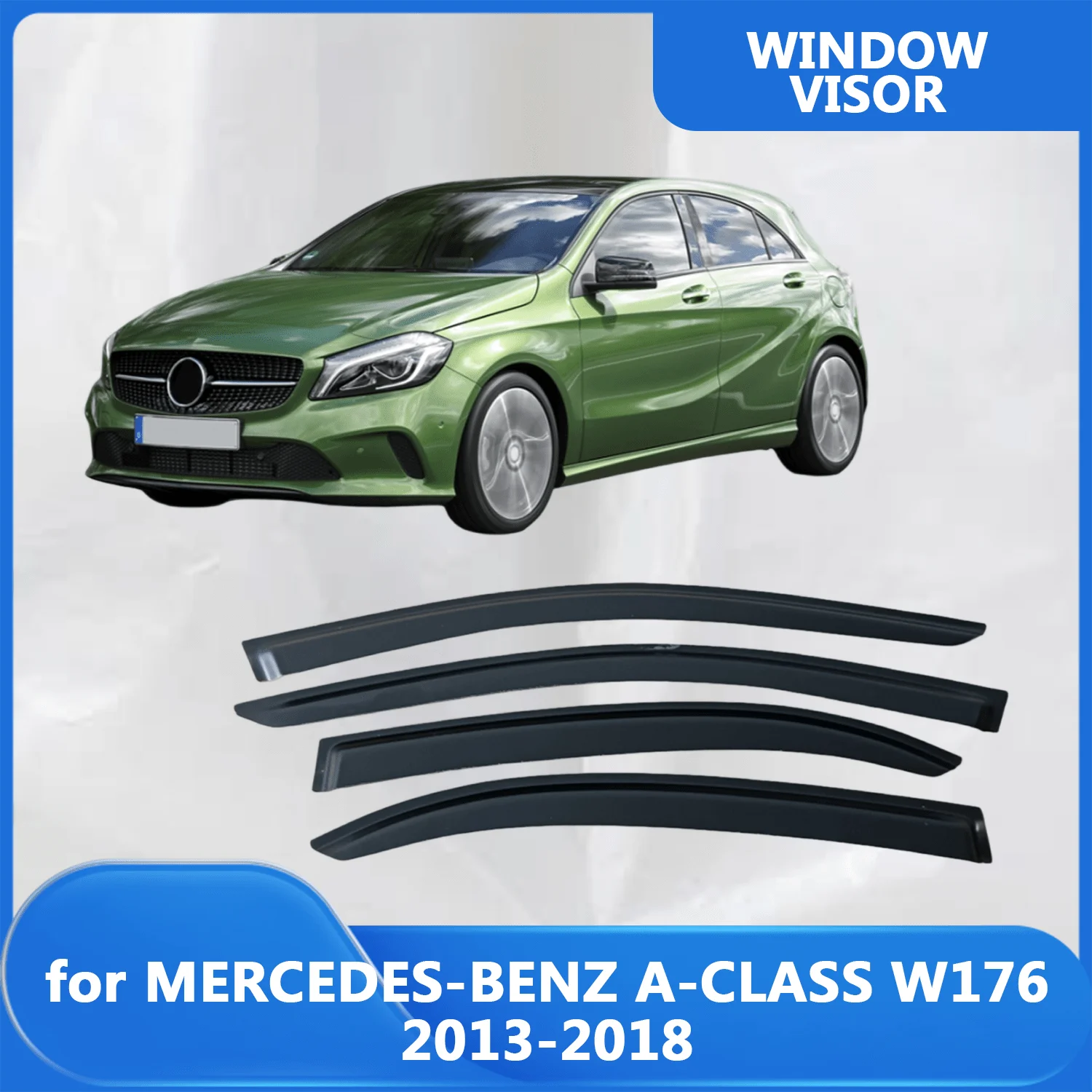 Visera de ventana para MERCEDES-BENZ CLASE A W176 2013 2014 2015 2016 2017 2018 deflectores de viento protectores de lluvia visera de puerta ventilación