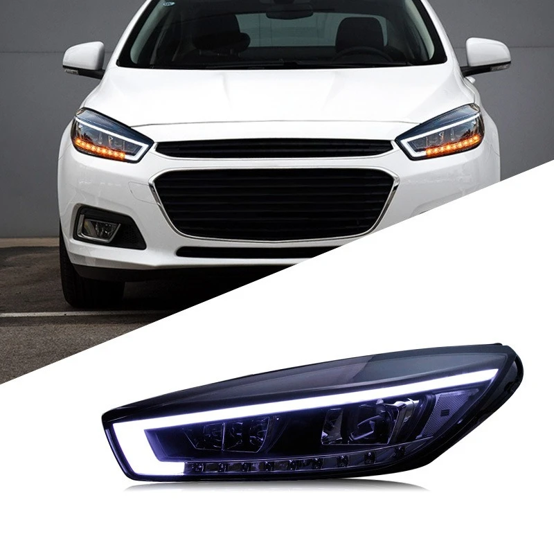 

Подходит для 15-16 новых фар Cruze в сборе, модифицированные линзы, ксеноновые фары, светодиодные дневные ходовые огни, указатель поворота