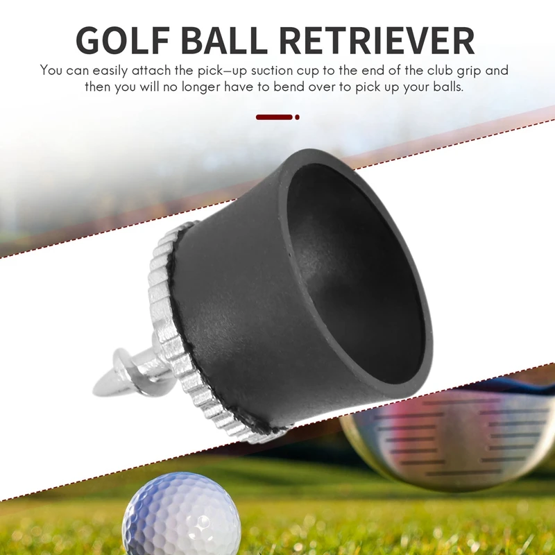 Recogedor de pelota de Golf de 5 piezas, herramienta de ventosa para agarre de Putter, Ayuda de entrenamiento de Golf, negro