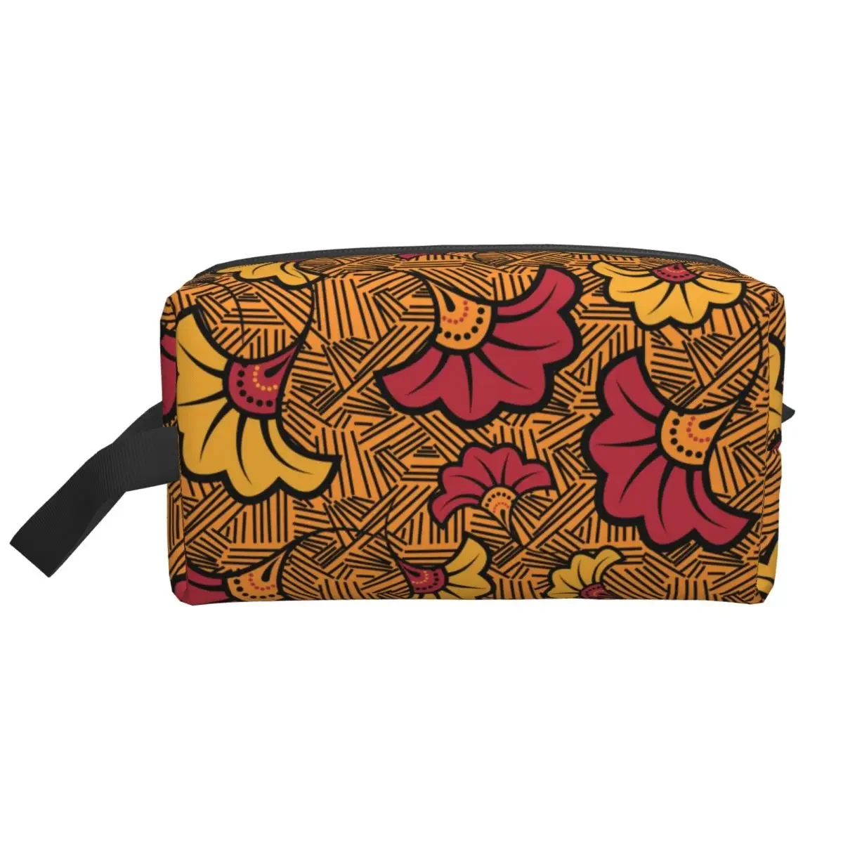 Custom Traditional African Ethnic Tribal Ankara Geometric Cosmetic Bag Large Capacity Makeup Case Beauty Storage Toiletry Bags