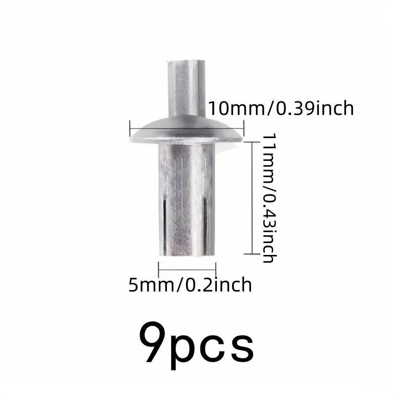 Expansion Lock Design Strike Core Expansion Rivets 9 pcs 5*11mm, perfect for Home Repair Fixing, Multipurpose