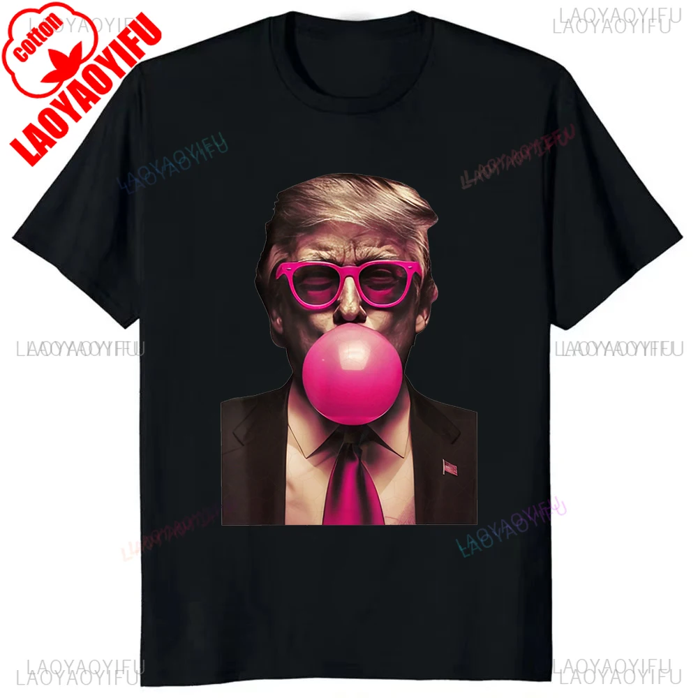 New Arrival Trump Bubble Gum Campaign Printed Cotton Tees Fashion Casual Streetwear Hip-hop Hipster O-neck Hot Sale Tops Tshirt