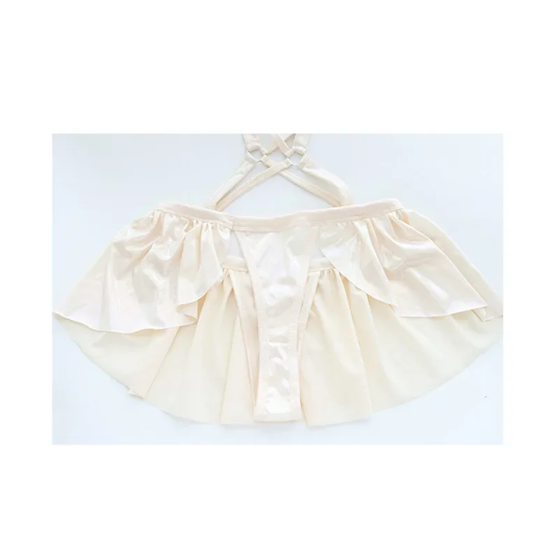 Anime laser oco para fora rendas maiô de uma peça doce menina roupa interior sexy roupa de noite conjunto biquíni sem costas roupas traje cosplay