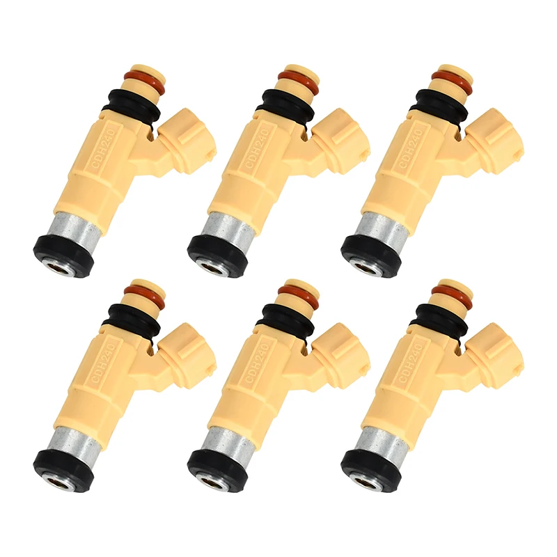 6pcs Flow Matched Fuel Injectors 69J-13761-00-00 CDH240 Compatible with Yamaha Outboard 200HP 225HP F200 F225 4 Stroke motors