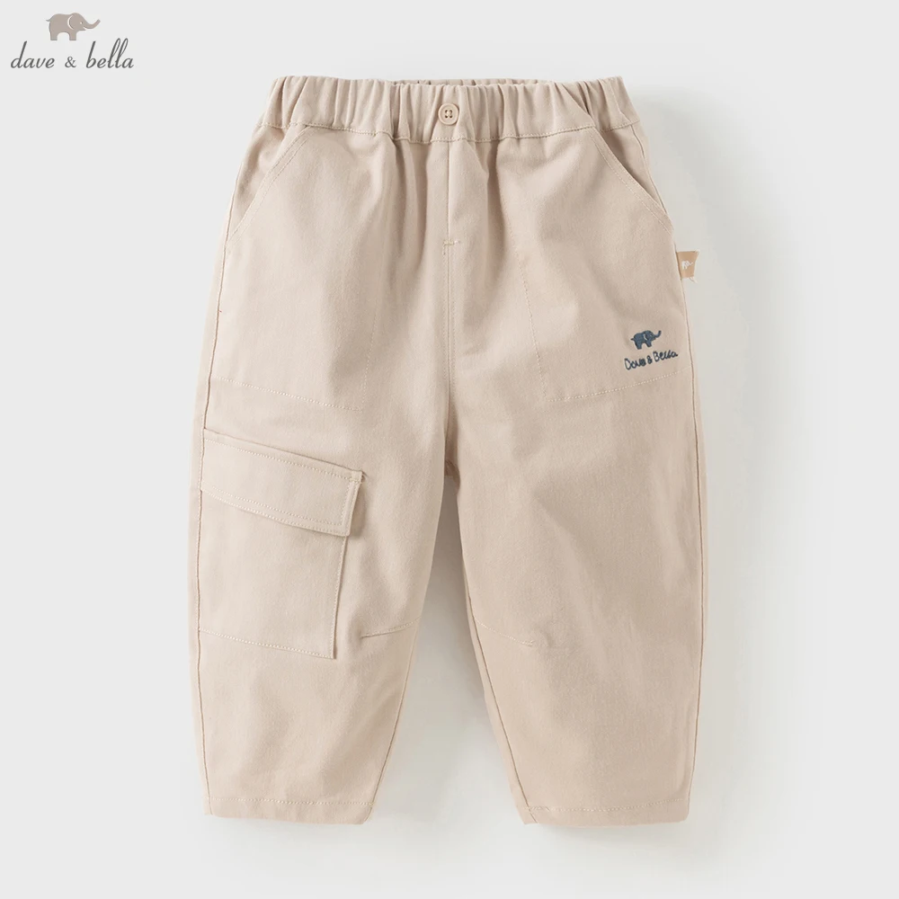 

Dave Bella Children Autumn Spring Cargo Pants for Boys Elastic Waist Casual Sports Jogger Pants Kids Trousers DB3253178