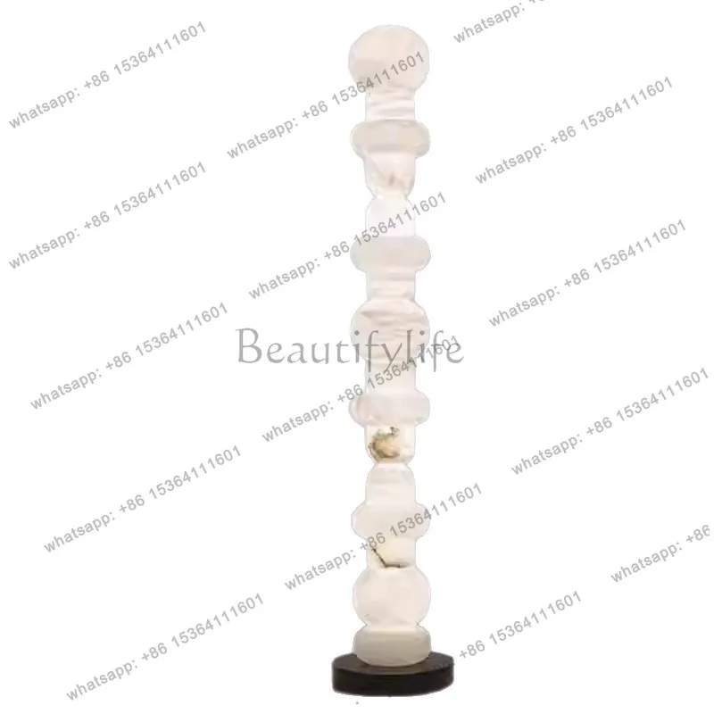 

Atmospheric simple and creative natural snowflake marble sofa vertical floor luminous object