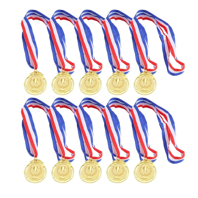 Gold Winner Award Medals Winner Medals With Neck Ribbon Gold Silver Bronze Style For Sports Academics Or Any Competition