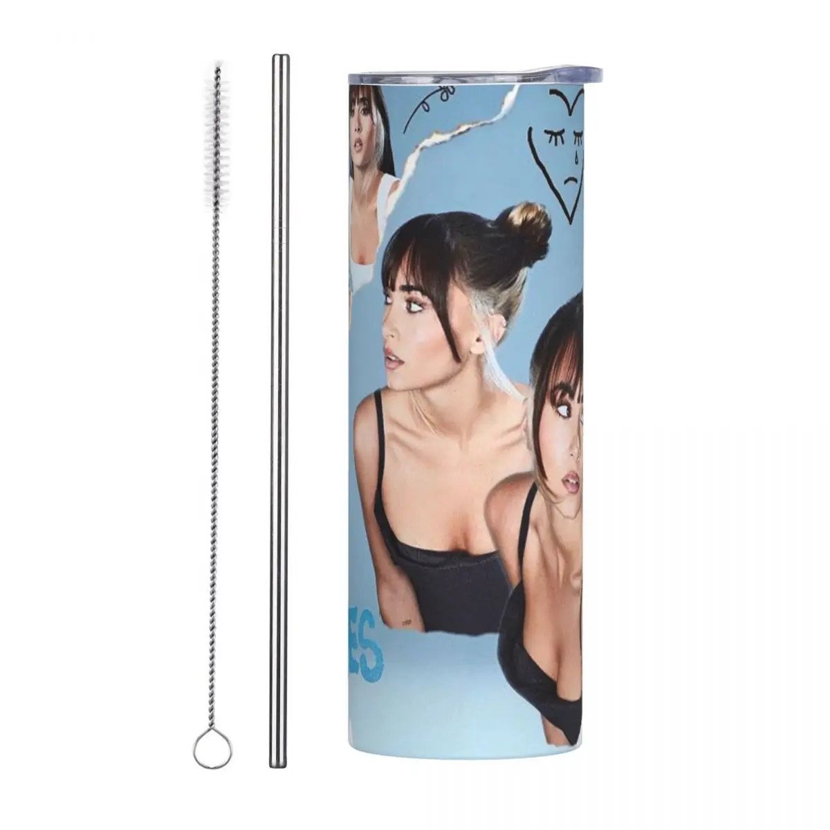 

Aitana Ocana Singer Stainless Steel Tumbler Vacuum Insulated Mug Thermal Cold Cups Straw With Lid 20oz