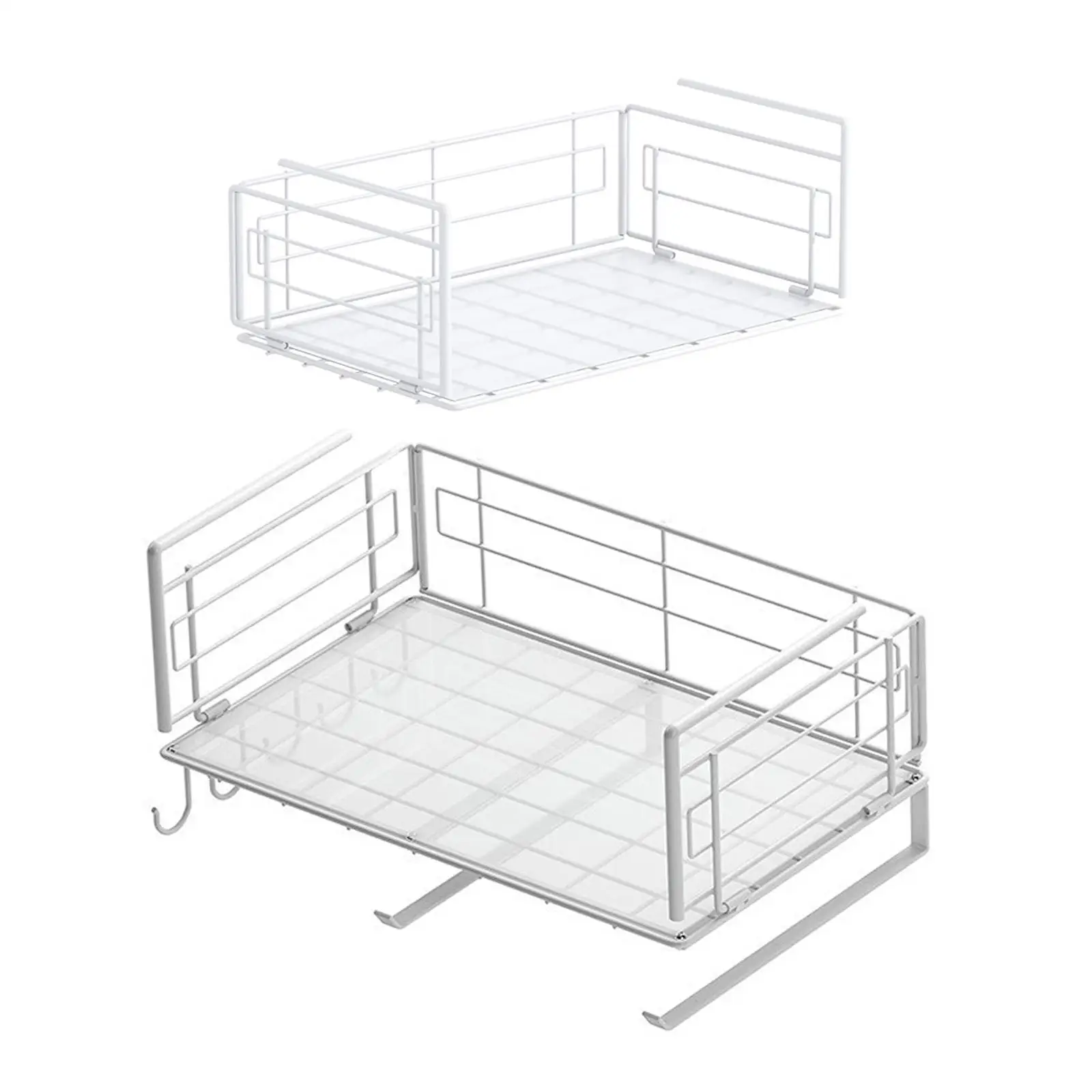 

Металлическая проволочная корзина под полку, съемная подвесная вешалка, дополнительное пространство, полка для специй, скользящая корзина, Проволочная Корзина для спальни, шкафа