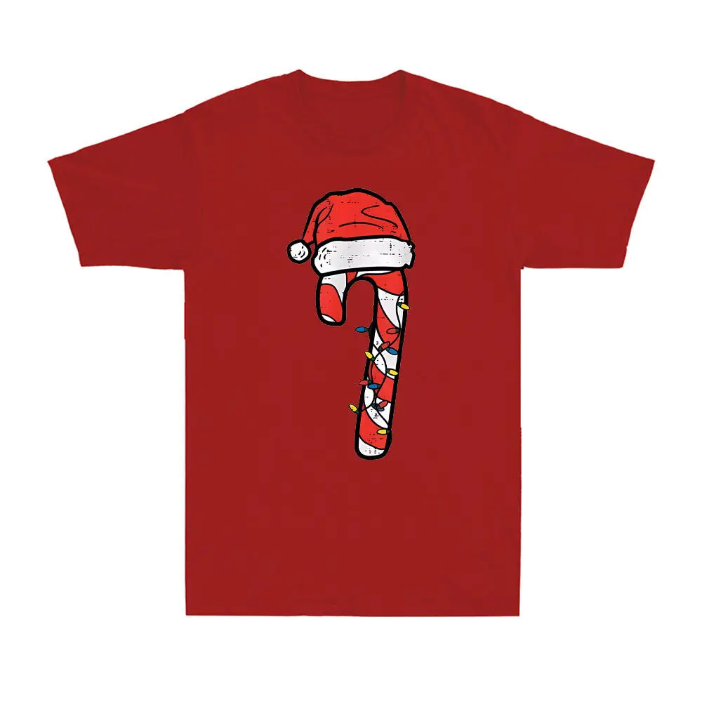 Christmas Candy Cane Santa Xmas Funny  Gift Vintage unisex T-ShirtSummer short sleeve 100% cotton