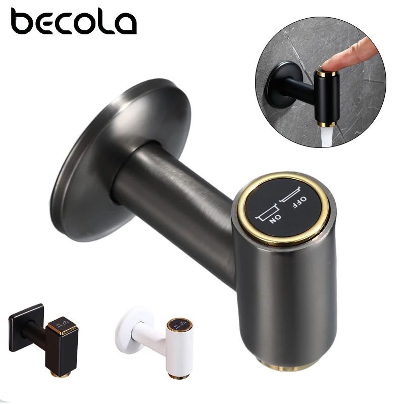 

Becola Washing Machine Faucets Soild Brass Single Cold Wall Mounted Tap Bath Toilet Mop Pool Water Taps for Garden Bathroom