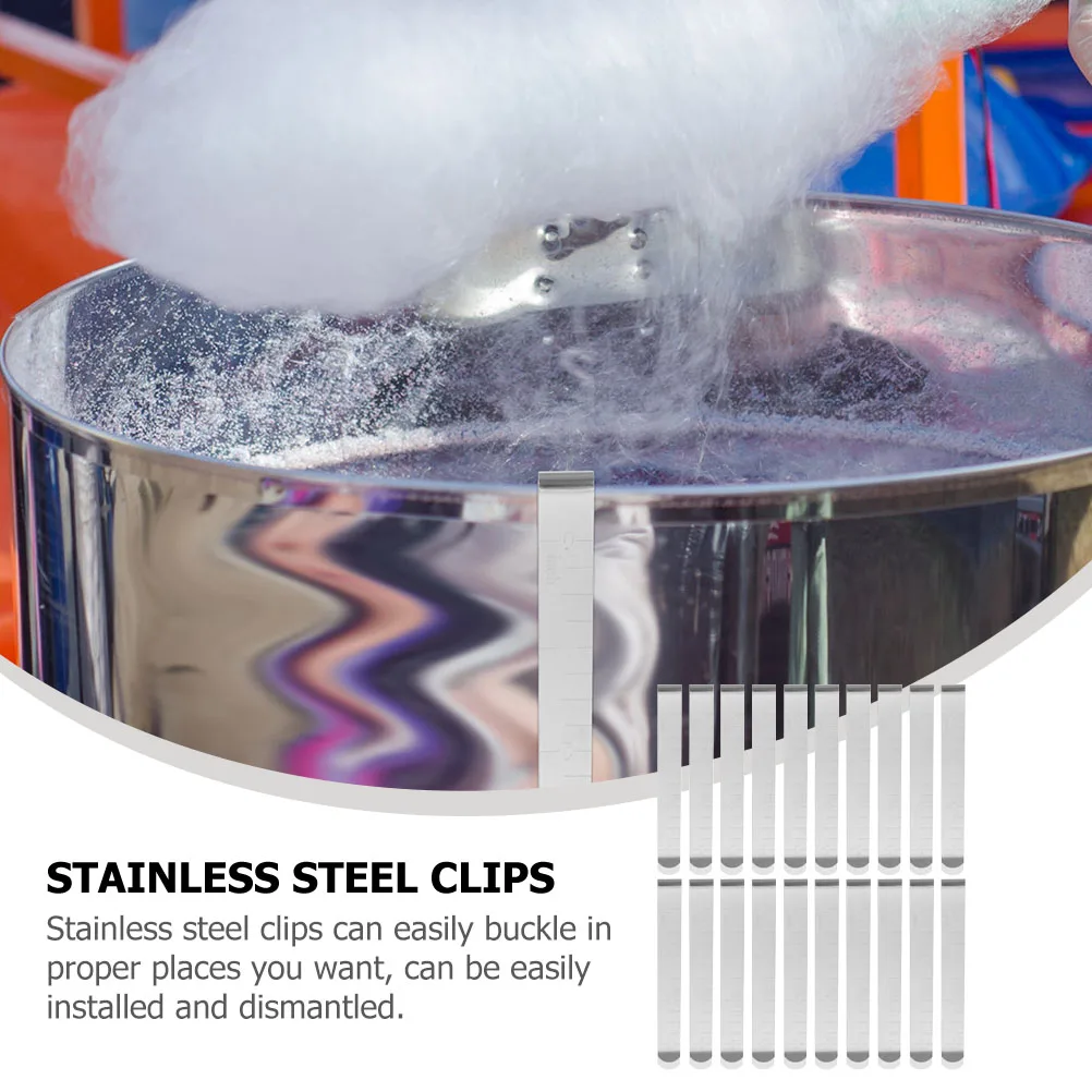 

20pcs Marshmallow Clips Stainless Steel Stable Clamps For Candy-Floss Making Sugar Mesh Clip Kitchen Bar Tools