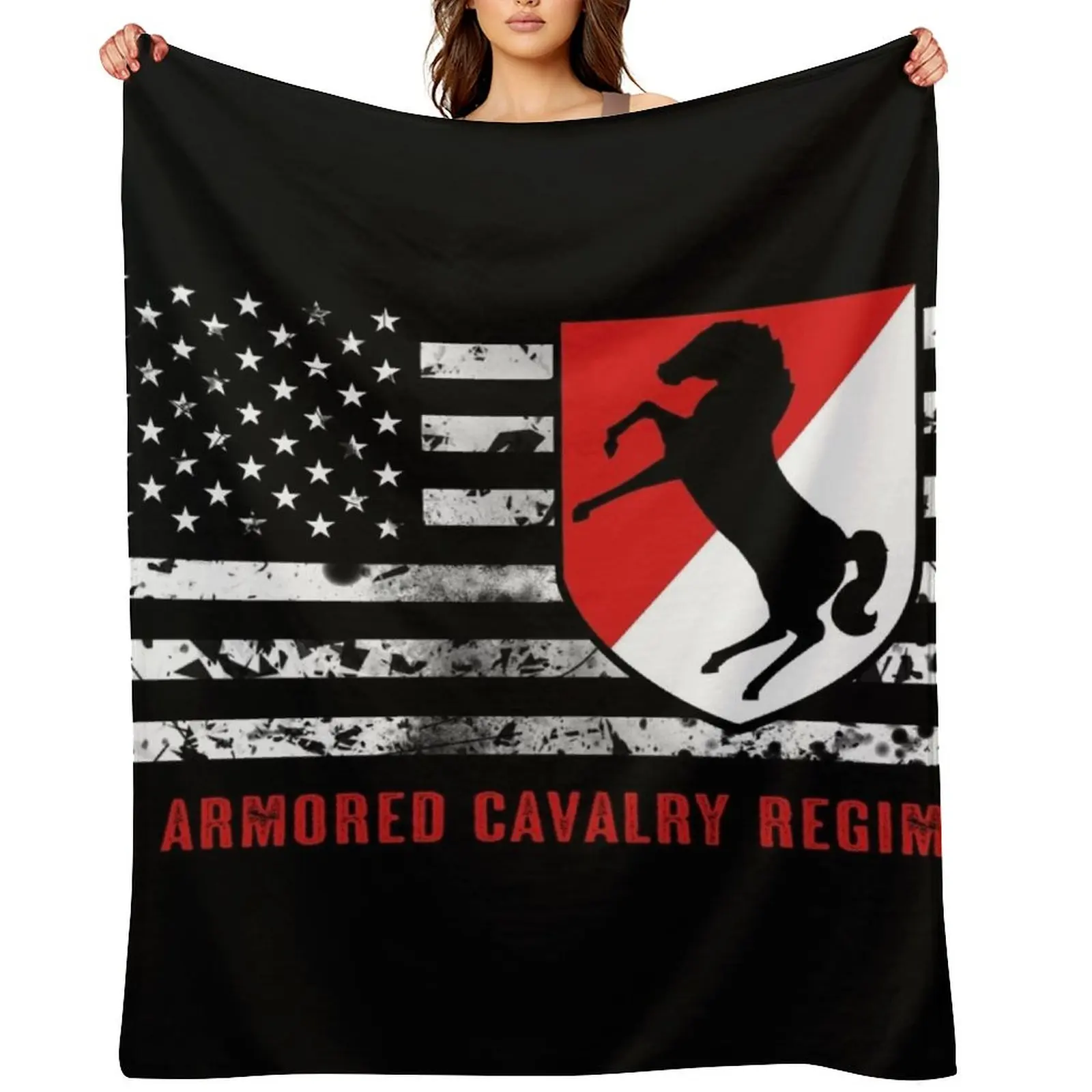 

11th Armored Cavalry Regiment Throw Blanket Flannels Thermal Flannel Retros Blankets