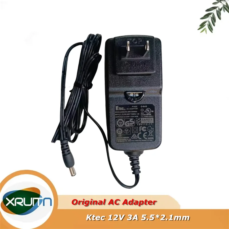 

Original Ktec KSA-30W-120300D5 AC Adapter 12V 3A 36W Charger 5.5*2.1mm US /EU/ UK Plug