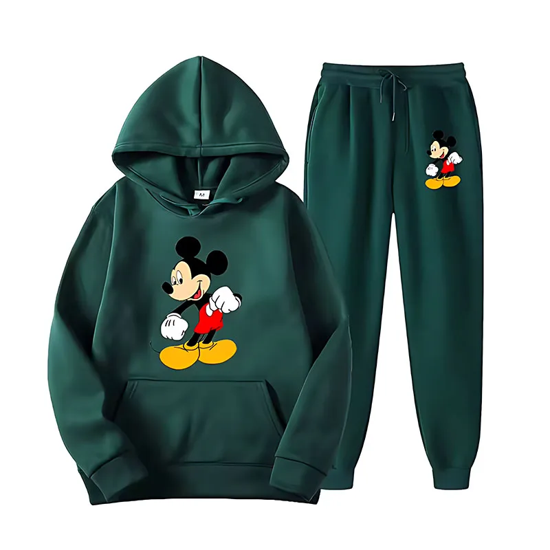 ميكي ماوس الكرتون أنيمي المرأة البلوز Sweatpants مجموعة موضة جديدة الرجال البلوز السراويل دعوى الخريف زوجين هوديي بانت مجموعات #4